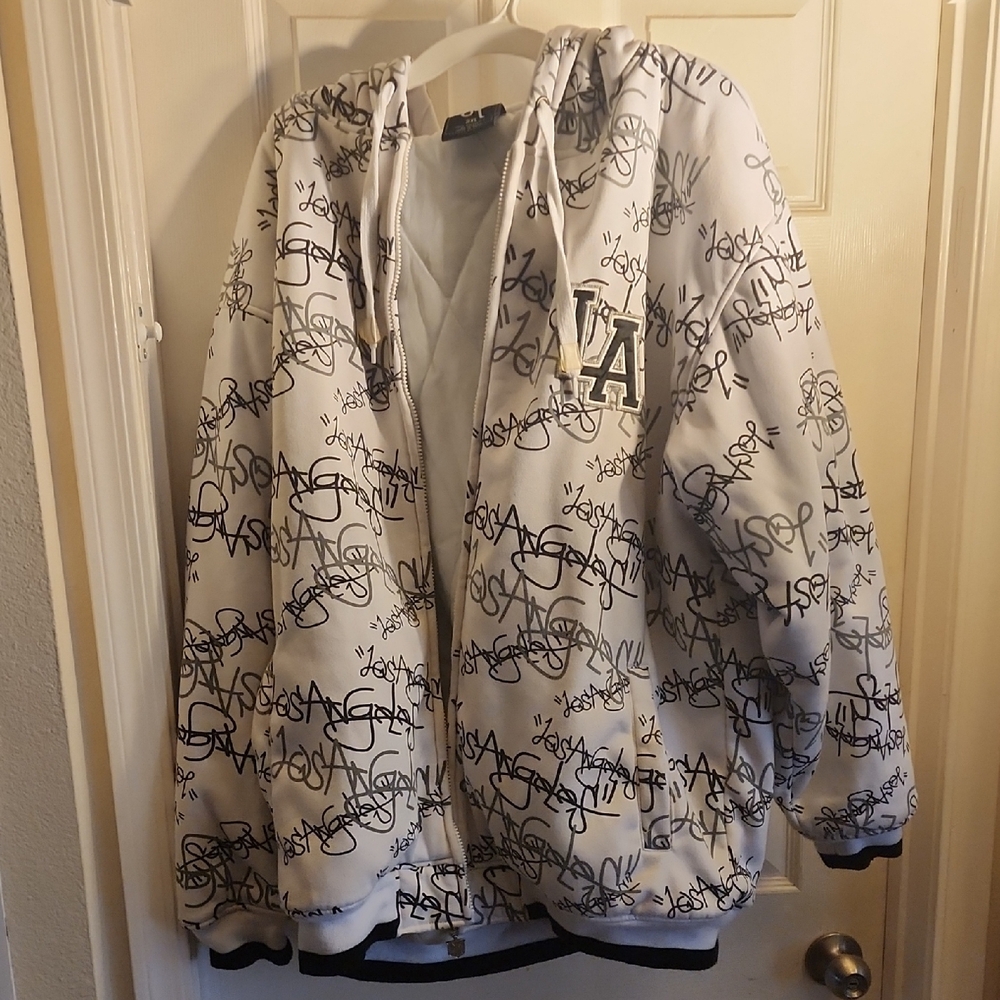 LA Dodgers White and Black Hoodie